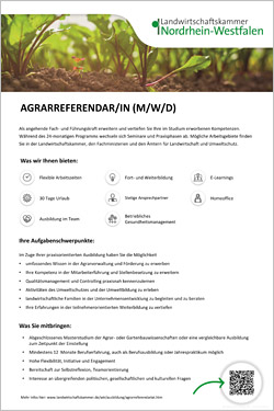 Stellenausschreibung Agrarreferendariat 2026